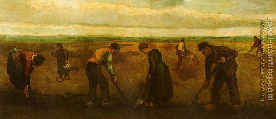 Vincent Van Gogh : Farmers Planting Potatoes